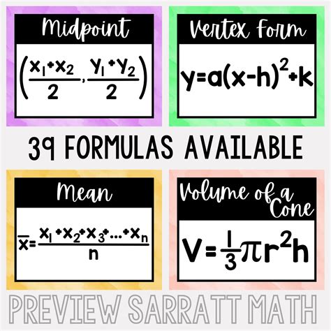 Math Posters Math Classroom Posters Math Formula Poster - Etsy