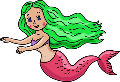 Little Mermaid Digital Clip Art, Mermaid Princess Clipart, 00188 - Clip Art Library