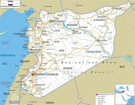 Road Map of Syria - Ezilon Maps