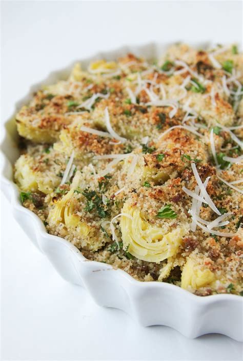 Canned Artichoke Hearts with Parmesan Breadcrumb Topping | Recipe | Artichoke recipes, Recipes ...