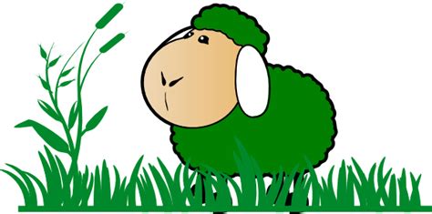 Green Sheep With Grass Clip Art at Clker.com - vector clip art online, royalty free & public domain