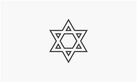 line icon judaism symbol isolated on white background. 4640646 Vector ...