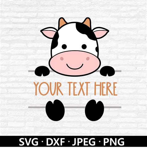 Cow Monogram SVG Baby Cow SVG Cute Cow Cut File Baby Shower - Etsy