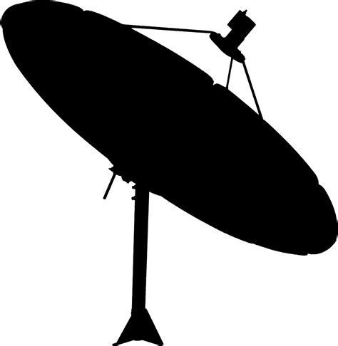 Black Satellite Icon Antenna Silhouette Boat - Clip Art Library