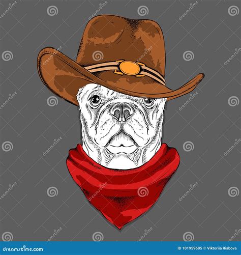 A Dog in a Cowboy Hat. Vector Illustration Stock Vector - Illustration ...