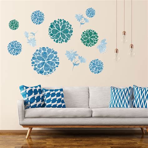 Elegant Flower Pattern Wall Stickers Removable Peel and Stick Wall Decal Sticker Decor Living ...