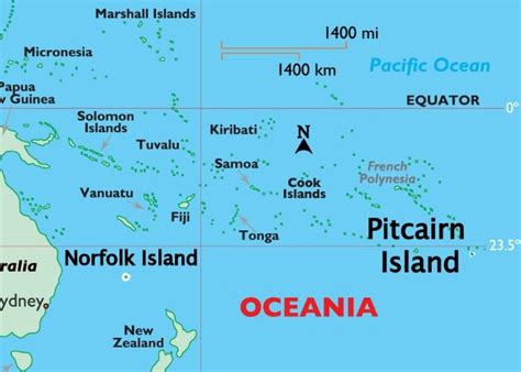 Map of Pitcairn, Henderson, Ducie, and Oeno Islands - Thong Thai Real