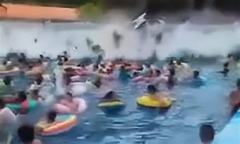 Watch A 10 Foot Tsunami Sweep Through A Chinese Water Park After Wave ...