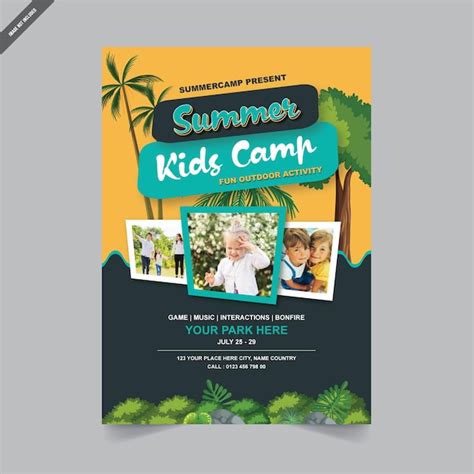 Premium Vector | Kids Summer Camp Flyer