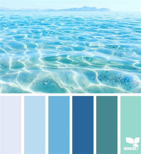 Color Sea | Blue colour palette, Color palette design, Beach color palettes