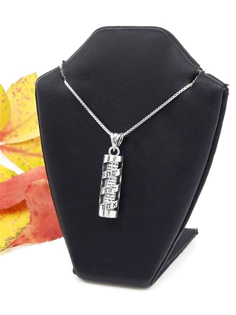 Spiral Mezuzah Necklace With Shema Israel Scroll - Etsy | Mezuzah ...