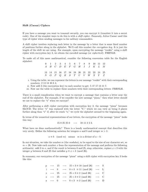 Shift Register, functions and examples - Shift (Caesar) Ciphers If you ...