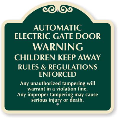 Automatic Electric Gate Door Warning Sign , SKU: K-5228