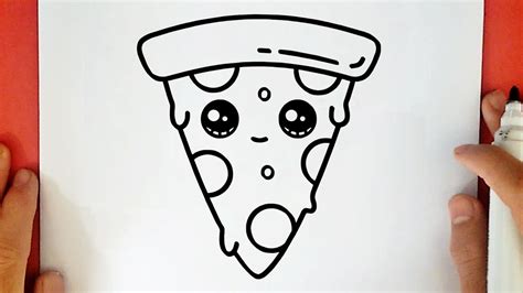 HOW TO DRAW A CUTE PIZZA SLICE - YouTube