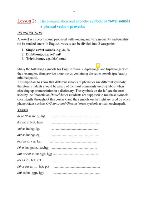 A Guide to English Vowel Sounds: An Introduction to Key Phonetic Symbols and Examples of Single ...