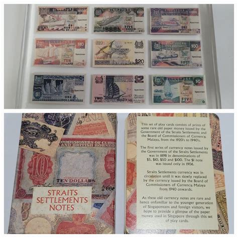 Singapore Currency Acrylic and Straits Settlements Notes Play Cards, Hobbies & Toys, Memorabilia ...