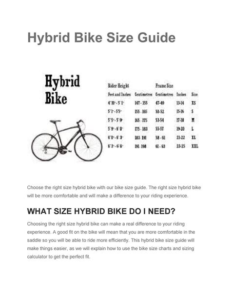 Hybrid Bike Size Guide by monalisakhan19 - Issuu