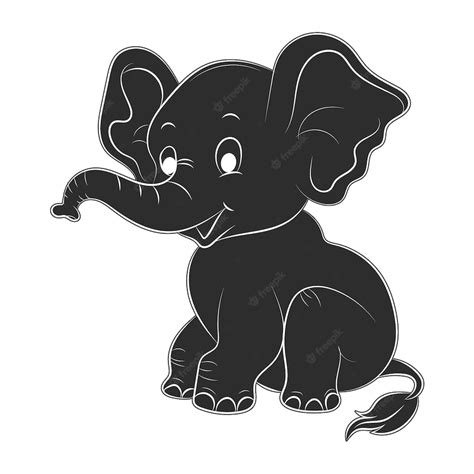 Premium Vector | Elephant coloring page for kids hand drawn elephant ...