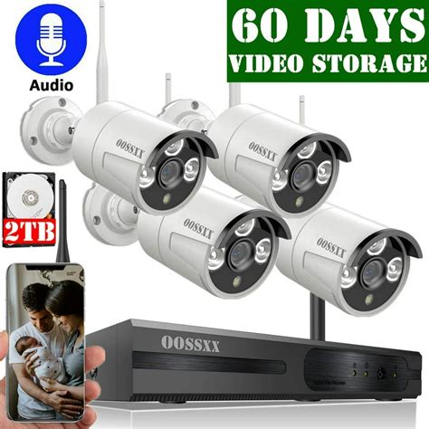 Wireless Security Camera System, OOSSXX 1080P Home Surveillance Cameras ...