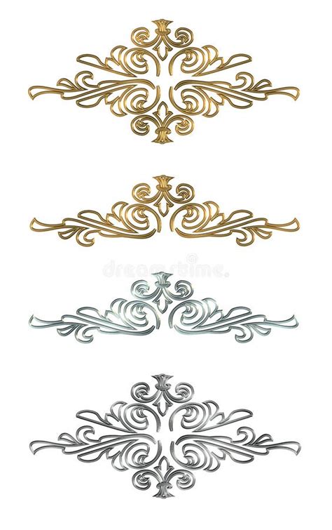 Design Elements Gold And Silver Stock Illustration - Illustration of ...