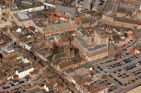 Aerial View Stafford Town Centre Staffordshire Editorial Stock Photo ...