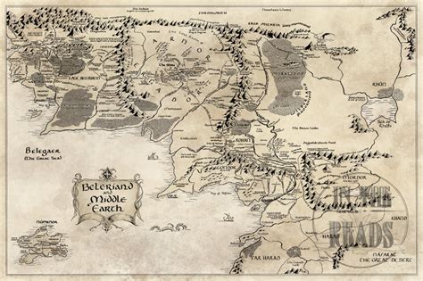 Two maps of Middle-Earth and Beleriand together - Imgur | Middle earth map, Middle earth, Middle ...