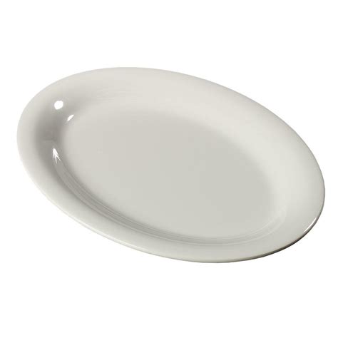 Carlisle 9.5 in. x 7 in. Melamine Small Oval Platter in Bone (Case of 24)-4308642 - The Home Depot