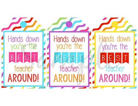 INSTANT Download Hands Down Best TEACHER Appreciation School - Etsy