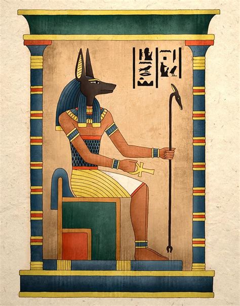 Egyptian Art Print Ancient God Anubis - Etsy Nederland | Ancient ...