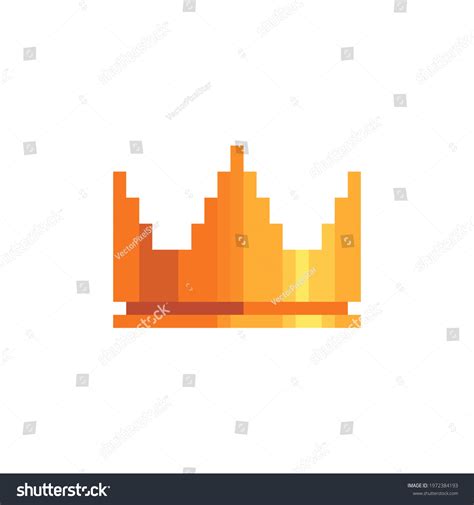 Golden Crown Pixel Art Icon Flat Stock Vector (Royalty Free) 1972384193 | Shutterstock