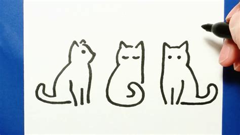 HOW TO DRAW 3 CATS (VERY EASY AND SIMPLE SKETCH) - YouTube