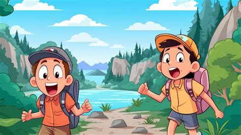 Free AI Image | Cartoon style characters traveling