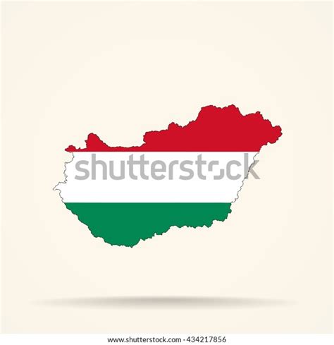 Map Hungary Hungary Flag Colors Stock Illustration 434217856