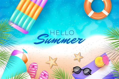 Premium Vector | Realistic background for summer season