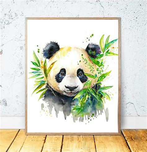 Panda Bear Watercolor PRINTABLE ART Panda Print Panda Poster - Etsy Canada