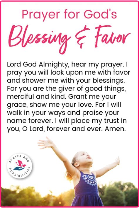 Prayer for Blessing and Favor - Prayer & Possibilities