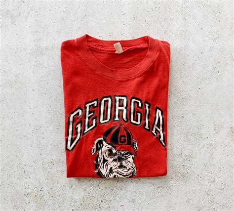 Vintage T-Shirt | GEORGIA BULLDOGS Graphic College Football Pullover Top Shirt 80’s 90’s Red ...