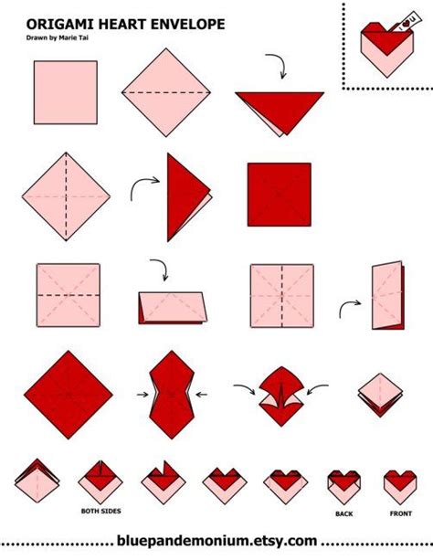 оригами сърце с джоб | DiDi-licious | Origami love, Origami envelope heart, Origami heart