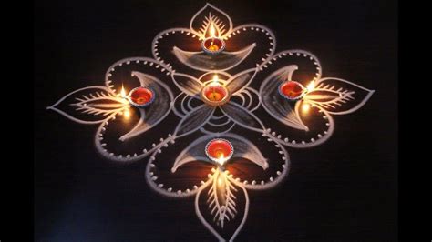 diwali kolam with dots - DivineInfoGuru.com