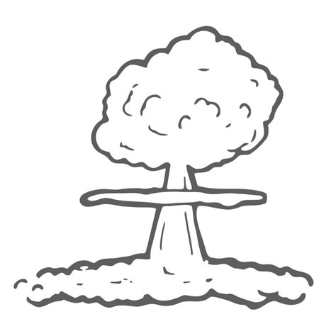 Doodle style nuclear mushroom cloud illustration in vector format suitable for web, print, or ...