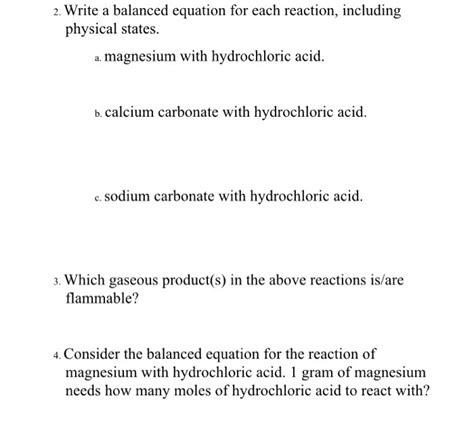 Solved: 2. Write A Balanced Equation For Each Reaction, In... | Chegg.com