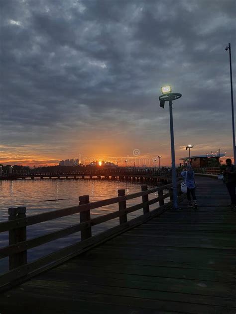 Sunset Ancol Beach at Jakarta Indonesia Editorial Stock Photo - Image ...