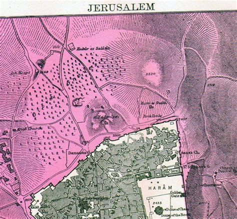 Jerusalem Map Antique Copper Engraved Middle Eastern City Cartography 1892 Victorian Geography ...