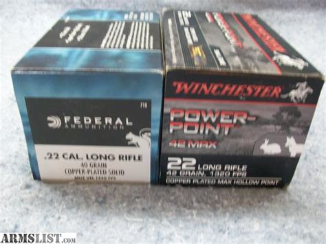 ARMSLIST - For Sale: Ammo 22 Caliber Long Rifle High Velocity