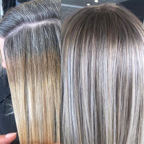 5 Ideas for Blending Gray Hair With Highlights and Lowlights | Grey hair transformation, Gray ...