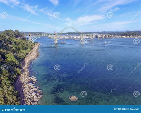 Yaquina Bay Bridge stock photo. Image of structure, outdoor - 78958628