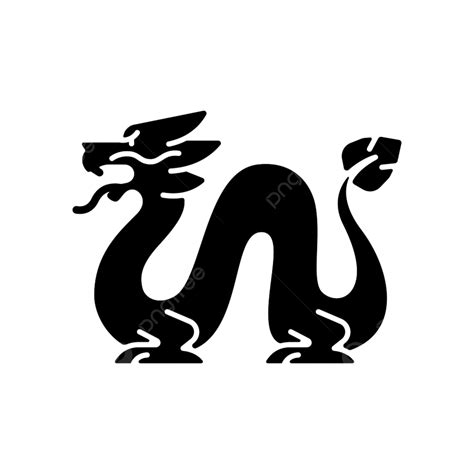 Glyphs Silhouette PNG Transparent, Loong Dragon Black Glyph Icon, East, Oriental, On PNG Image ...