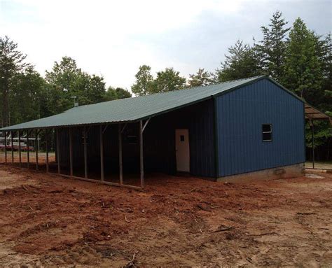 #503 Barn With 2 Open Lean-To’s | Elite Metal Structures