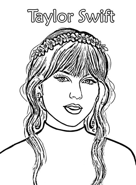 Taylor Swift Face coloring page - Download, Print or Color Online for Free