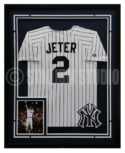 Derek Jeter Autographed Framed Yankees Jersey - The Stadium Studio